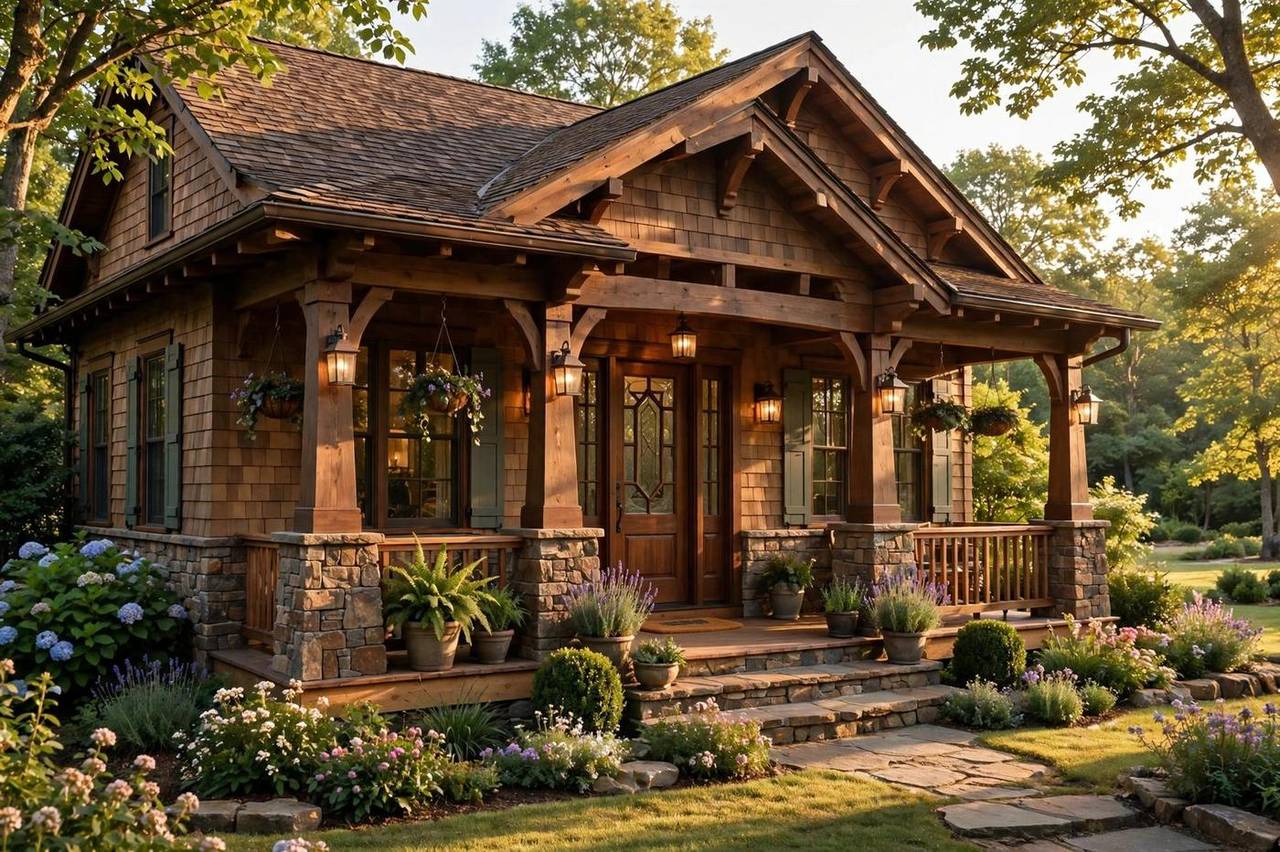 Craftsman home exterior in warm afternoon light